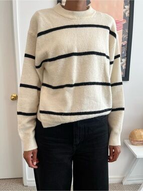 H&M striped crewneck sweater XS